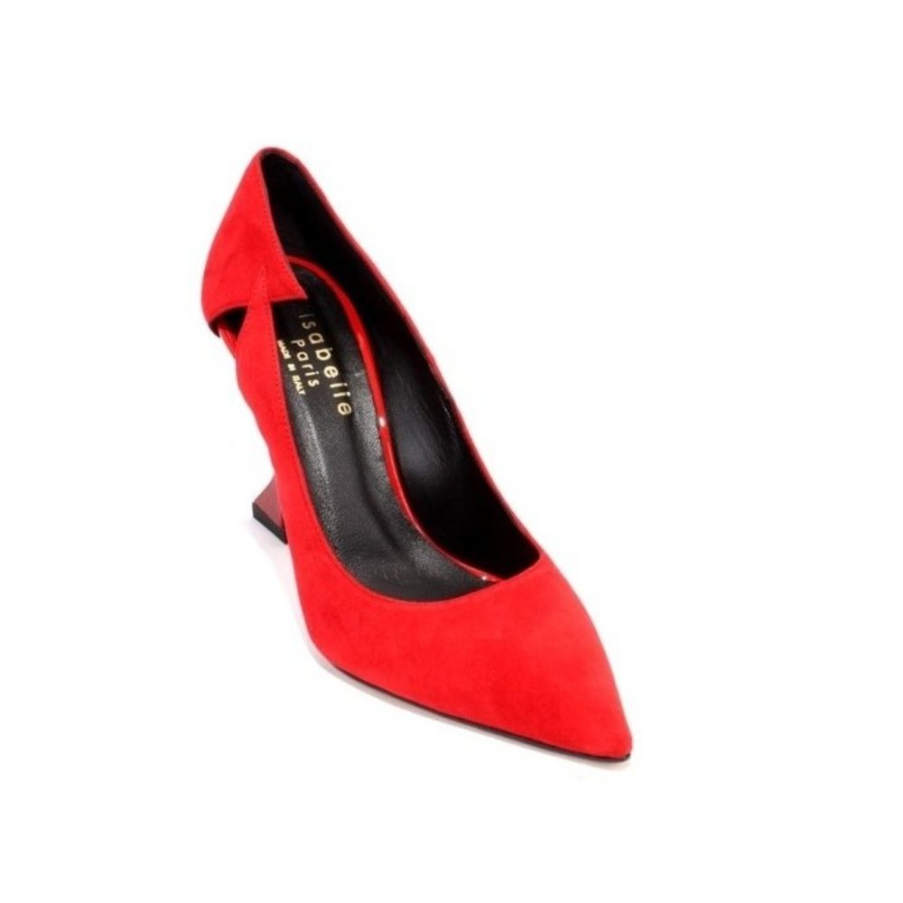 Isabelle 801t Red Suede Stiletto Heels Pointy Toe Pumps